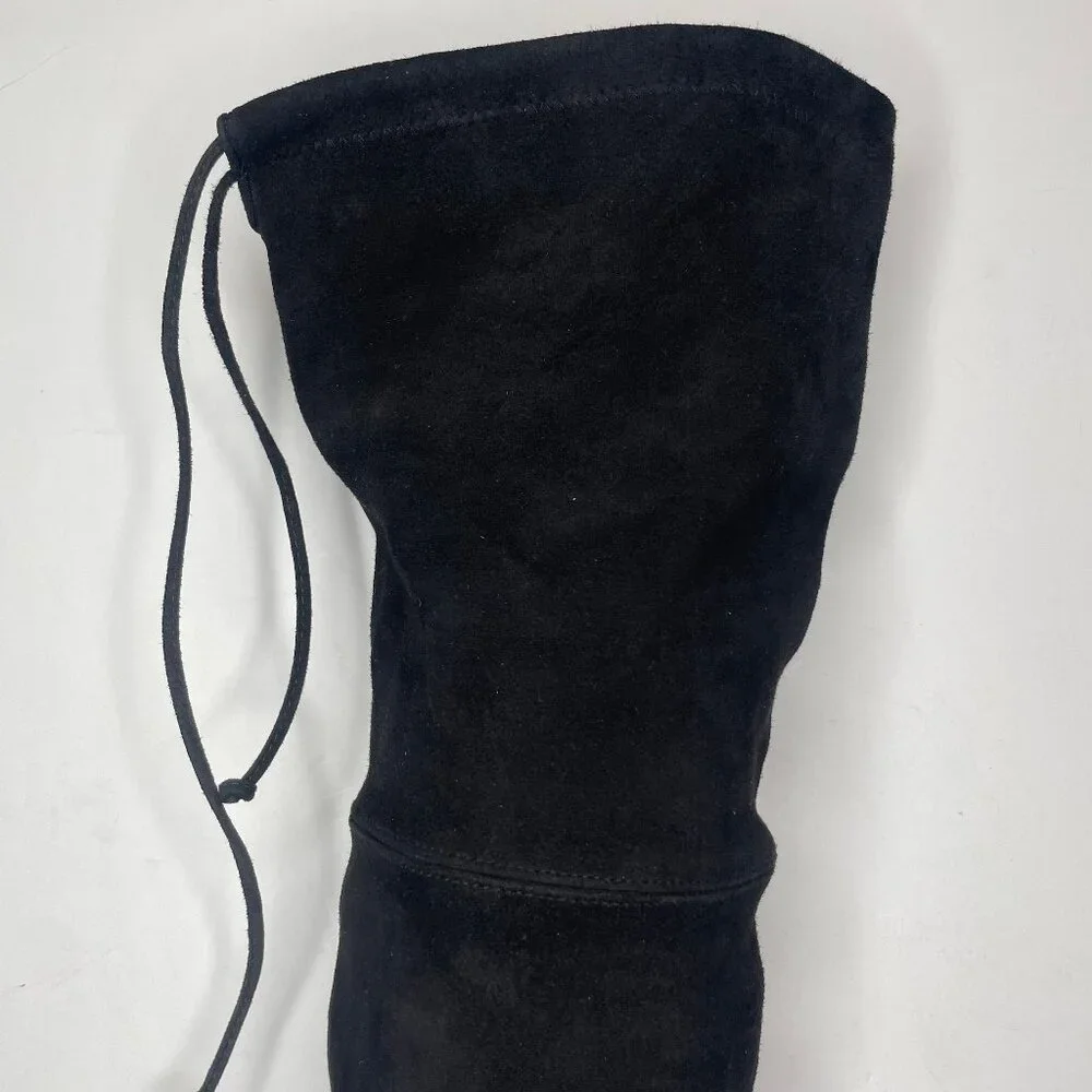 Stuart Weitzman Dark Academia Tiemodel Black Suede Over The Knee Boots 9.5